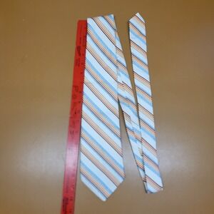 Vintage Sears The Mens Store Striped Necktie Orange Blue White RN16484